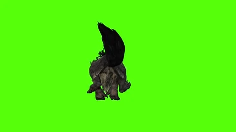Worg Running Green Screen Animation 4k Rendering Stock Footage 296209289