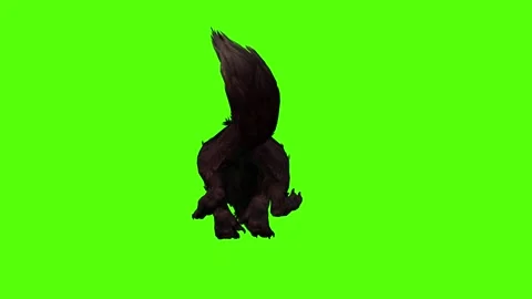 Worg Running Green Screen Animation 4k Rendering Stock Footage 296210596