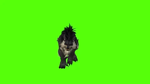 Worg Walking Green Screen Animation 4k Rendering Stock Footage 296209313
