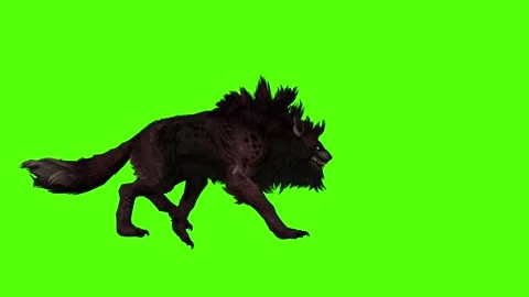 Worg Walking Green Screen Animation 4k Rendering Stock Footage 296210590