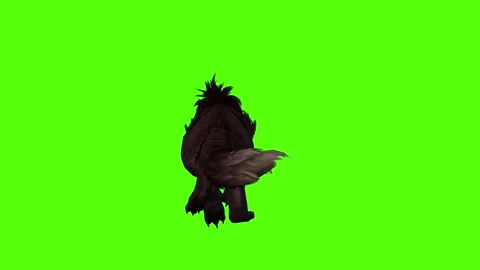 Worg Walking Green Screen Animation 4k Rendering Stock Footage 296210595