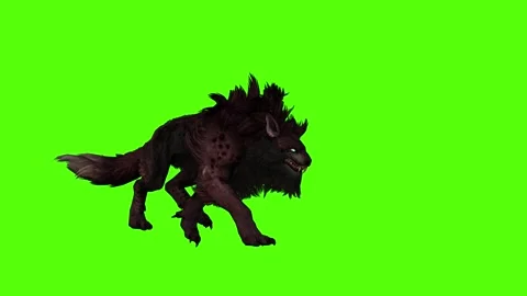Worg Walking Green Screen Animation 4k Rendering Stock Footage 296210597