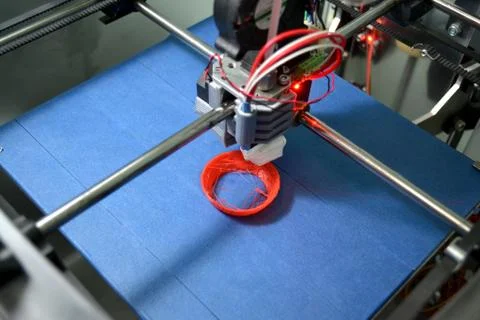 Work 3d printer close Stockfoto's