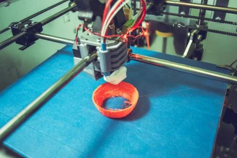 Work 3d printer close Stockfoto's