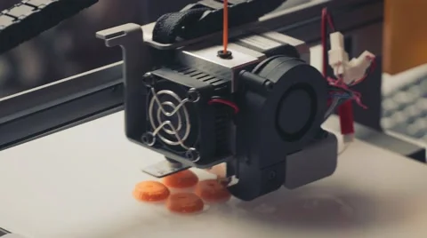 Work 3D printer closeup. New technologies. Видео 68199480