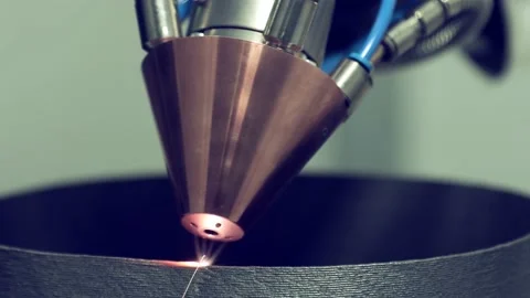 The work of a 3D printer for printing metals from powder Stock Footage 198014022