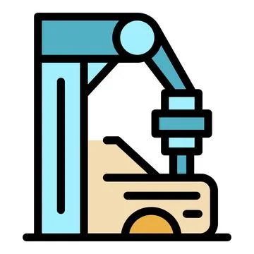 Work 3d printing icon vector flat Stock Illustration