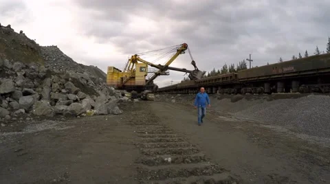 Work is about a freight train with iron ore. Video stock 55858480