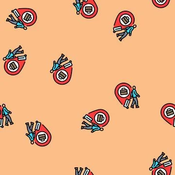 Work abroad opportunity vector seamless pattern Stock Illustration