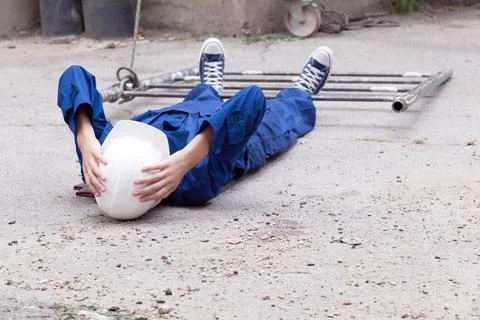 Work accident at construction site Stock Photos