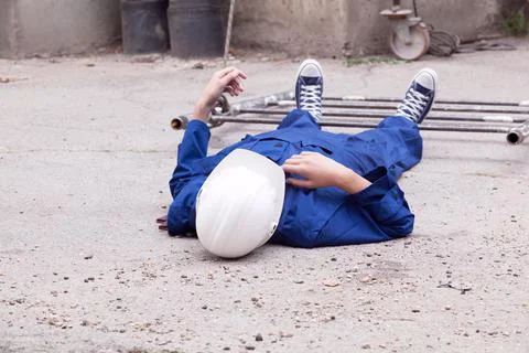 Work accident at construction site Stock Photos