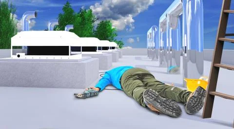 Work accident Stock Illustration