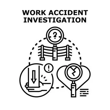 Work accident investigation concept for workplace safety Stock Illustration