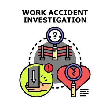 Work accident investigation concept for workplace safety Stock Illustration