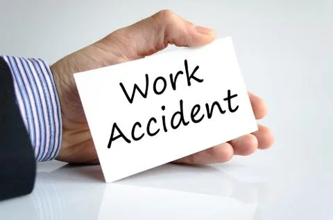 Work accident text concept Stock Photos