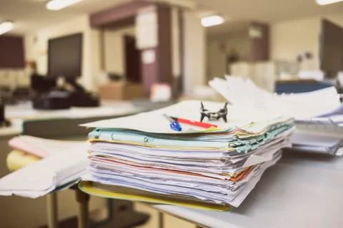 Work accumulation on desk Stock Photos