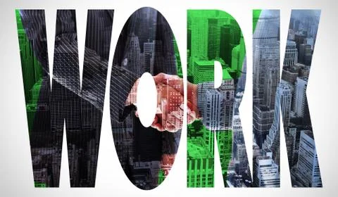 Work  against high angle view of city 库存插图