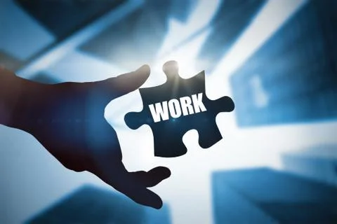 Work against skyscraper 스톡 일러스트