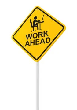 Work ahead sign Stock Illustration