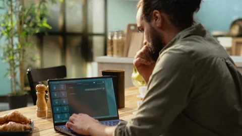 Work with AI tools, virtual assistant artificial intelligence, machine learning Stock Footage 330441689