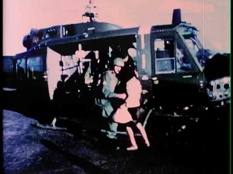 The work of the air evacuation command in Vietnam in 1966 in an air medical Stock Footage 75097606