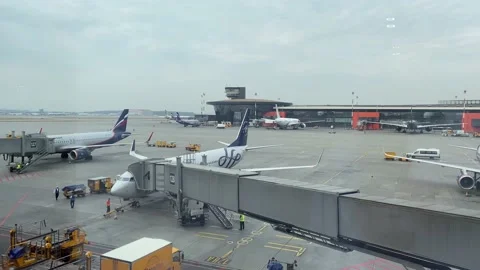 The work of the Airport Planes Video stock 232169057