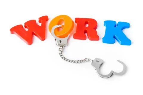 Work and handcuffs Stock Photos