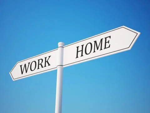 Work and home signpost. Stock Illustration