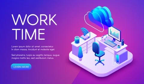Work and internet technology illustration Иллюстрация