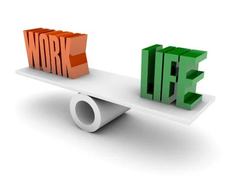 Work and Life balance. Concept 3D illustration. Stock Illustration
