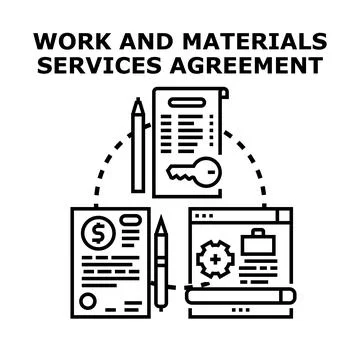 Work and materials services agreement concept icon Stock Illustration