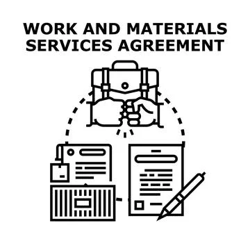 Work and materials services agreement concept illustration Stock Illustration