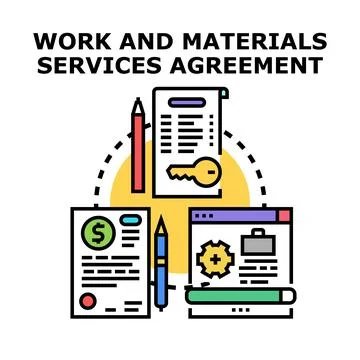 Work and materials services agreement concept icon Stock Illustration