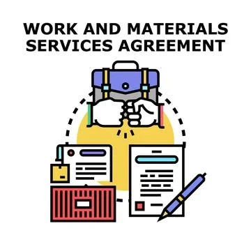 Work and materials services agreement concept illustration Stock Illustration