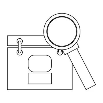 Work and office elements black and white Stock Illustration