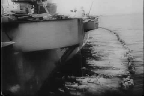 Work and Play on a U.S. Carrier 1942 archival footage Stock Footage 171687630