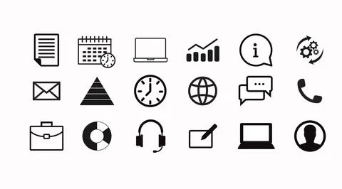 Work and Productivity Icon Set. Stock Illustration