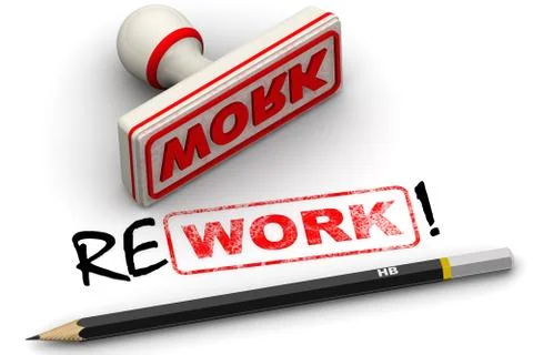 Work and rework. Corrected seal impression Ilustração Stock