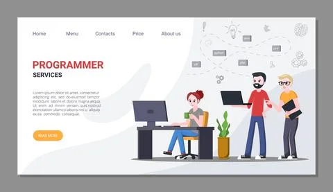 Work and services for programmers home page. Professional programming and Stock Illustration