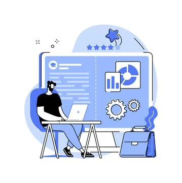 Work and study isolated cartoon vector illustrations. Stock Illustration