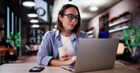 Work And Study On Laptop Computer Foto stock
