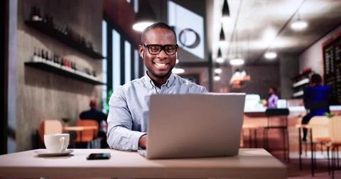 Work And Study On Laptop Computer 스톡 사진