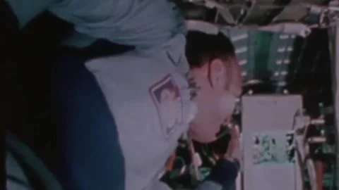 Work and training of cosmonaut pilots at the SOYUZ-7 station Soyuz T5  (117) Stock Footage 267251548