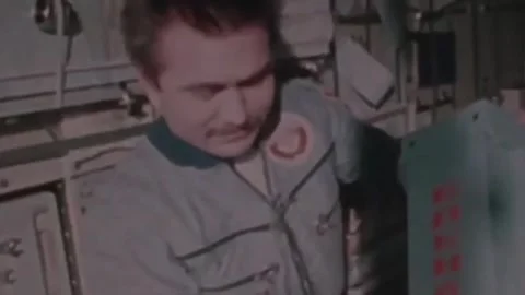 Work and training of cosmonaut pilots at the SOYUZ-7 station Soyuz T5  (159) Stock Footage 267251801