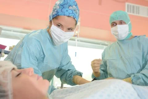 The work of anesthesiologist Stock Photos