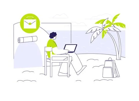 Work anywhere isolated cartoon vector illustrations. Stock Illustration