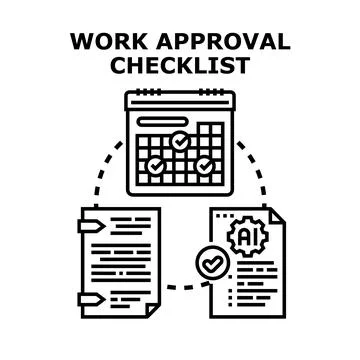 Work approval task checklist vector concept Stock Illustration