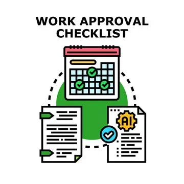 Work approval task checklist vector concept Stock Illustration