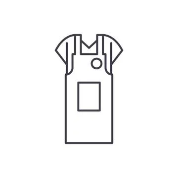 Work apron line icon concept. Work apron vector linear illustration, symbol Stock Illustration