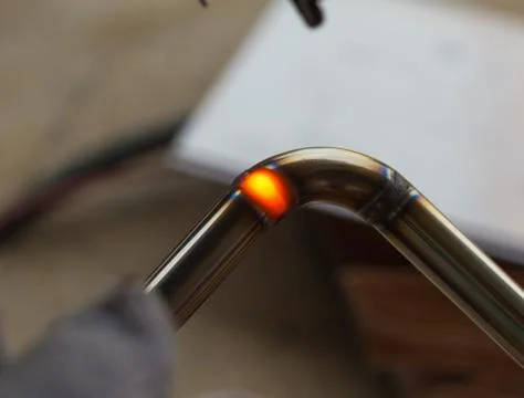 Work with argon welding Stock Photos